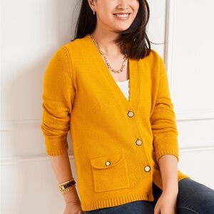 Talbots Cardigan and long sleeve shirt combo, golden maize size S